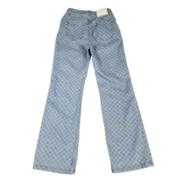 Daily Paper Monogram Denim Jeans Straight Leg High Waist Womens Small - Picture 6 of 16